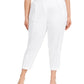 Calvin Klein Women s Linen Slim Ankle Pants White Size 24W
