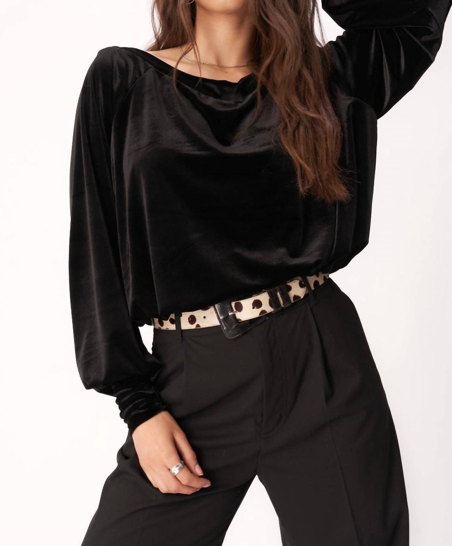 Project Social T - HAZY VELVET LONG SLEEVE TOP