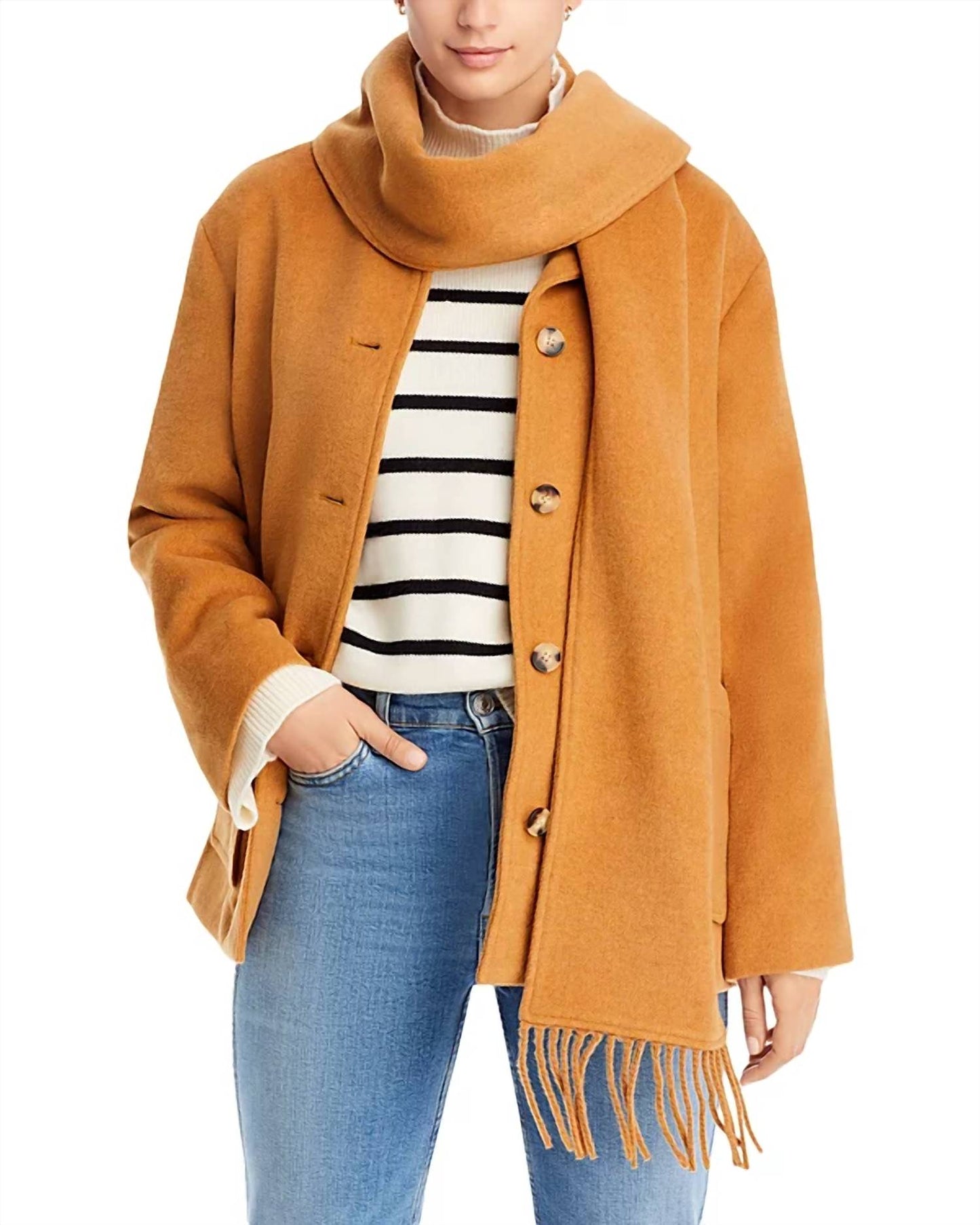 Aqua - Scarf Collar Coat