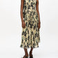 Ganni - Printed Pleats Smock Midi Straps Dress