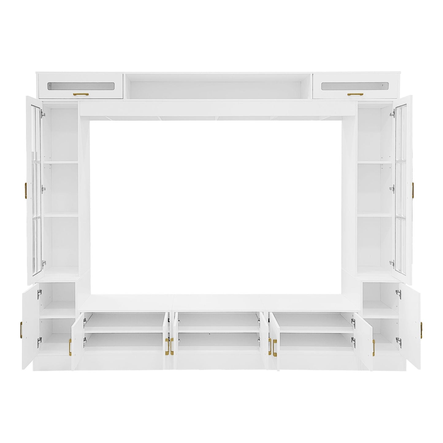 Wall Unit Entertainment Center With Bookshelves For TVs Up To 80"