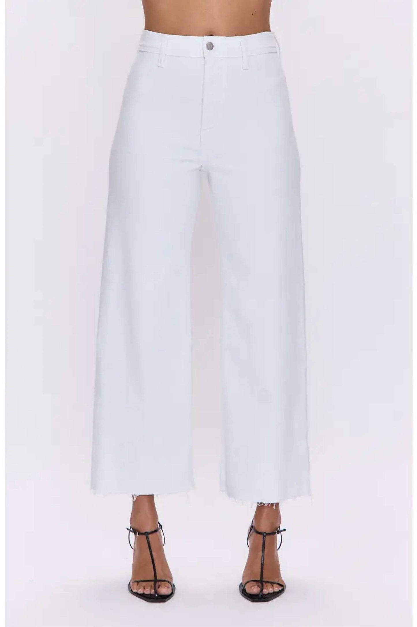 Pistola - Penny Crop High Waist Raw Hem Wide Leg Jeans