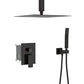 Dual Shower Head 16" Ceiling Mount Square Shower System with Rough In Valve