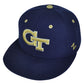 NCAA Georgia Tech Yellow Jackets Zephyr Flat Bill Hat Cap Fitted Size Navy Blue