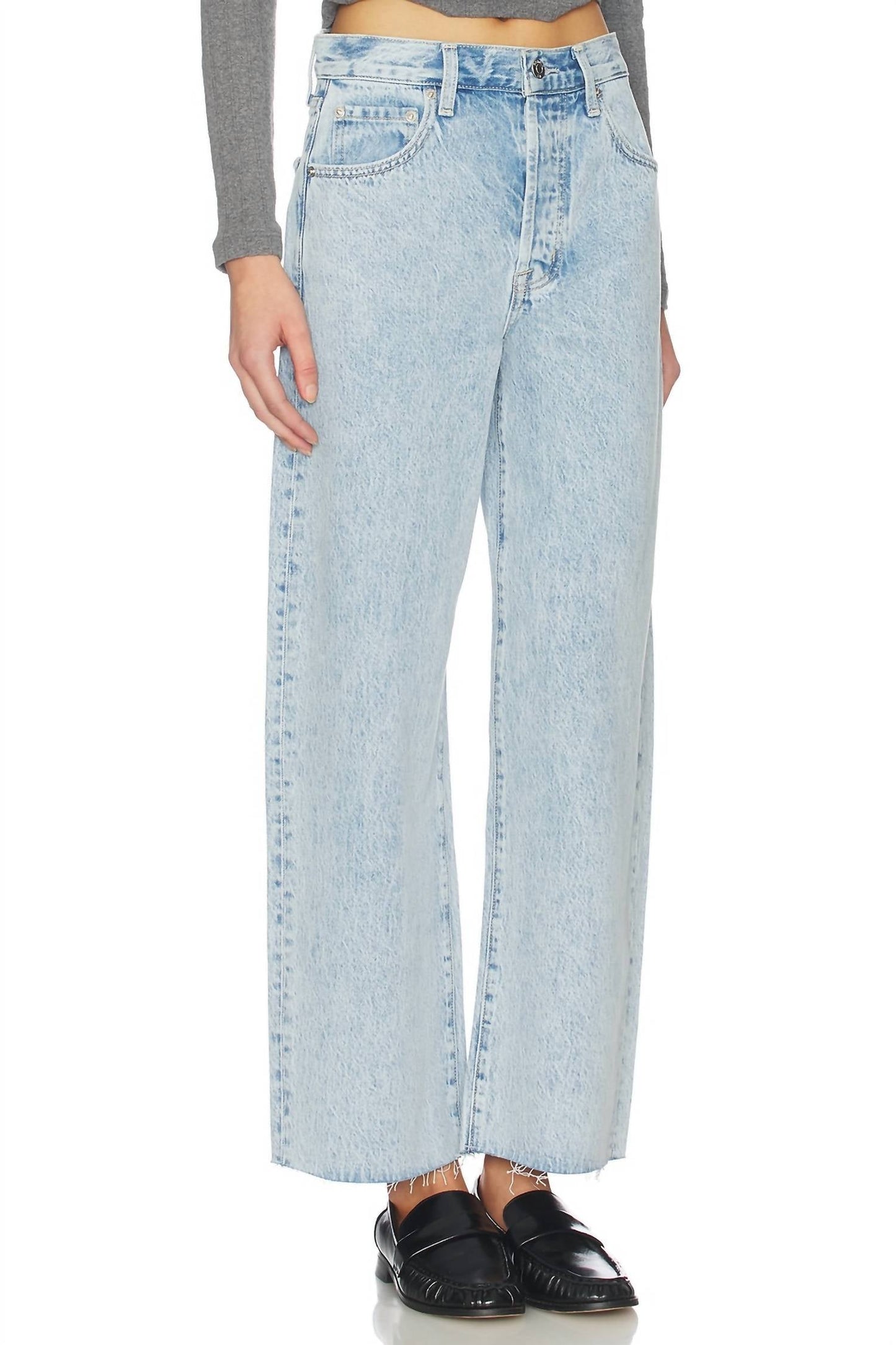 Pistola - Tate Crop High Rise Bowed Wide Leg Jeans