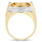4.56 Carat Genuine Citrine and White Diamond .925 Sterling Silver Ring