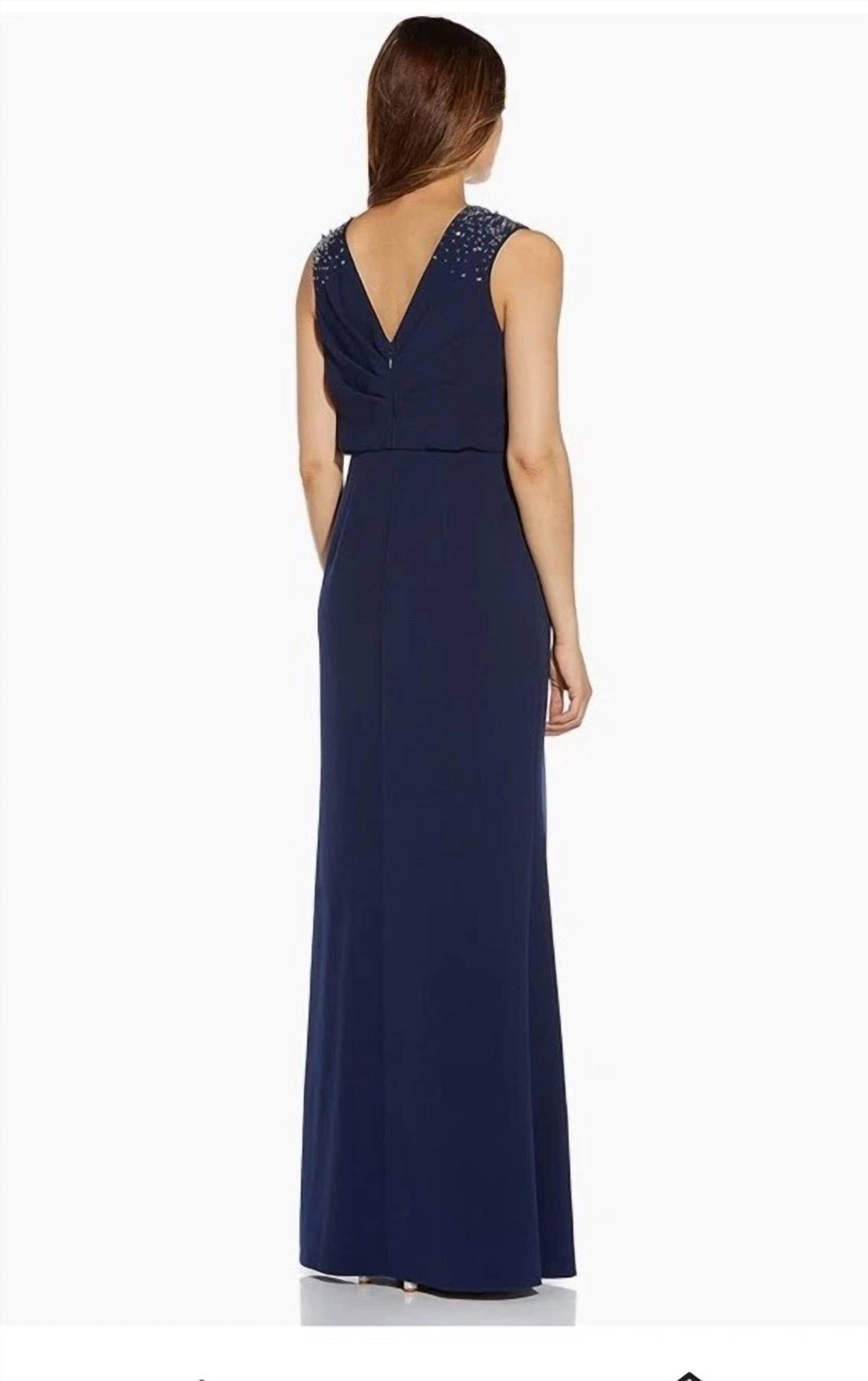 Adrianna Papell - Boat Neck Crepe Gown