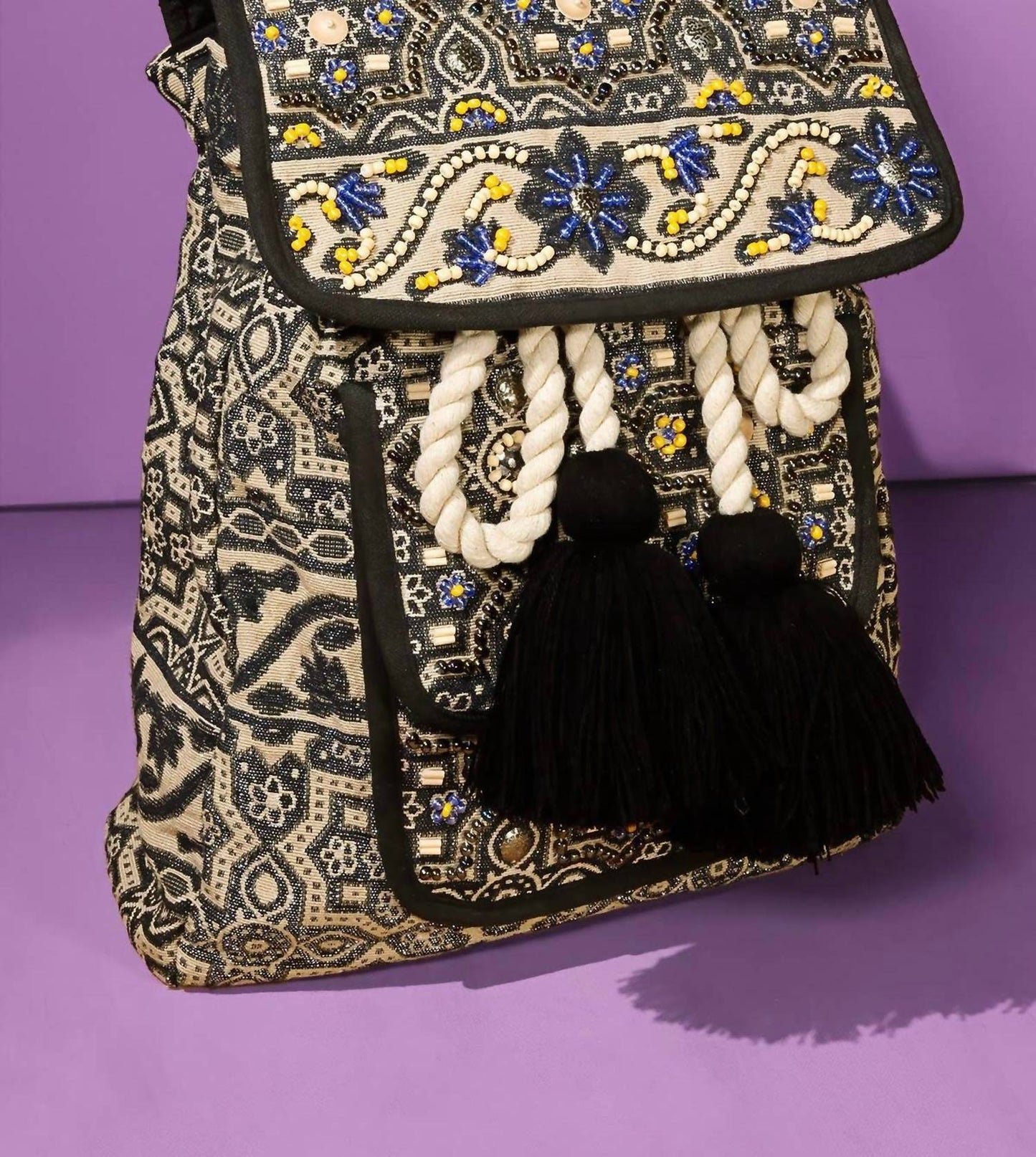Urbanista - Women's Hand-Beaded Front Pocket Backpack