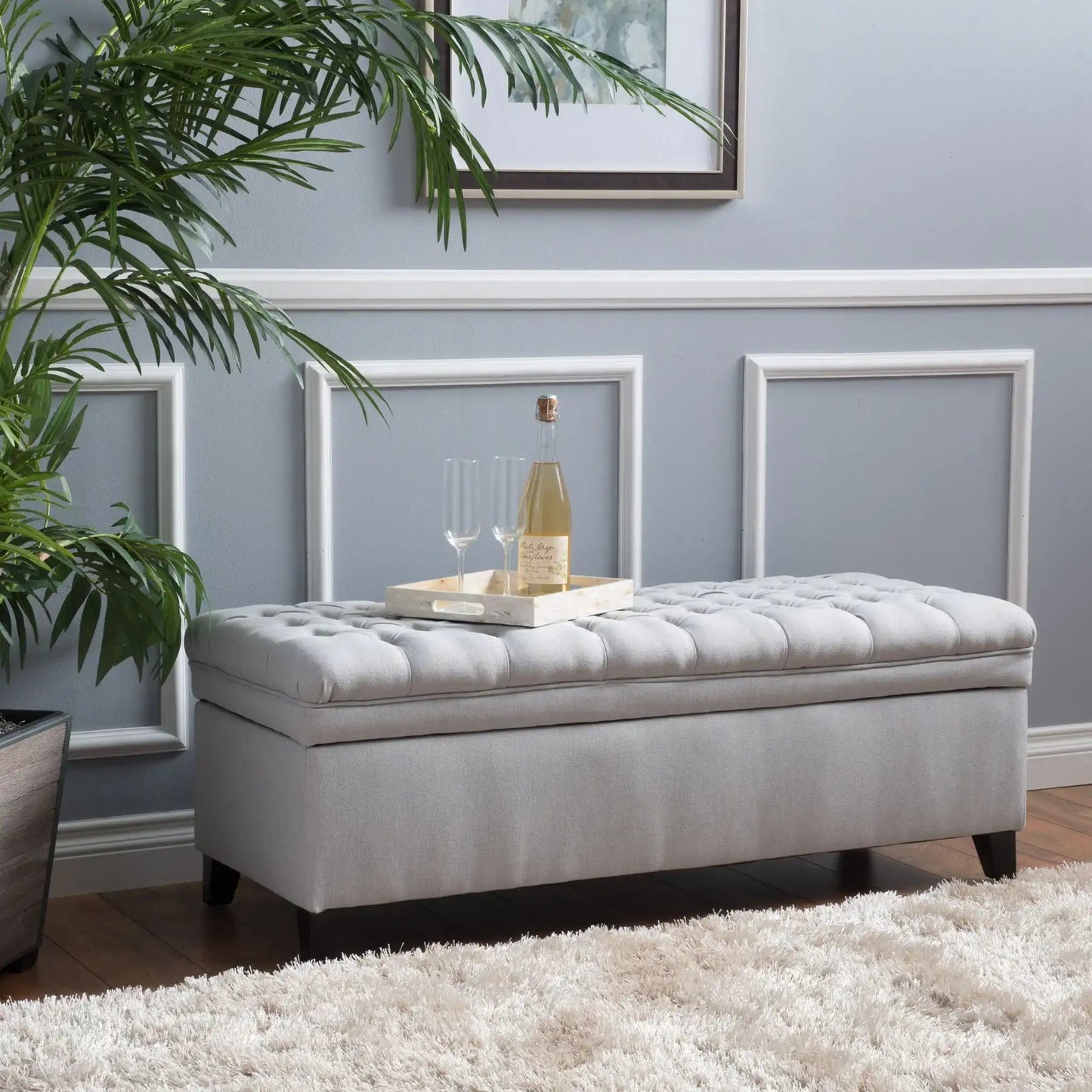 Juliana Storage Ottoman With Birch Legs