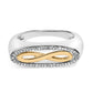 14K Yellow Gold Plated Sterling Silver Diamond Accent Infinity Ring