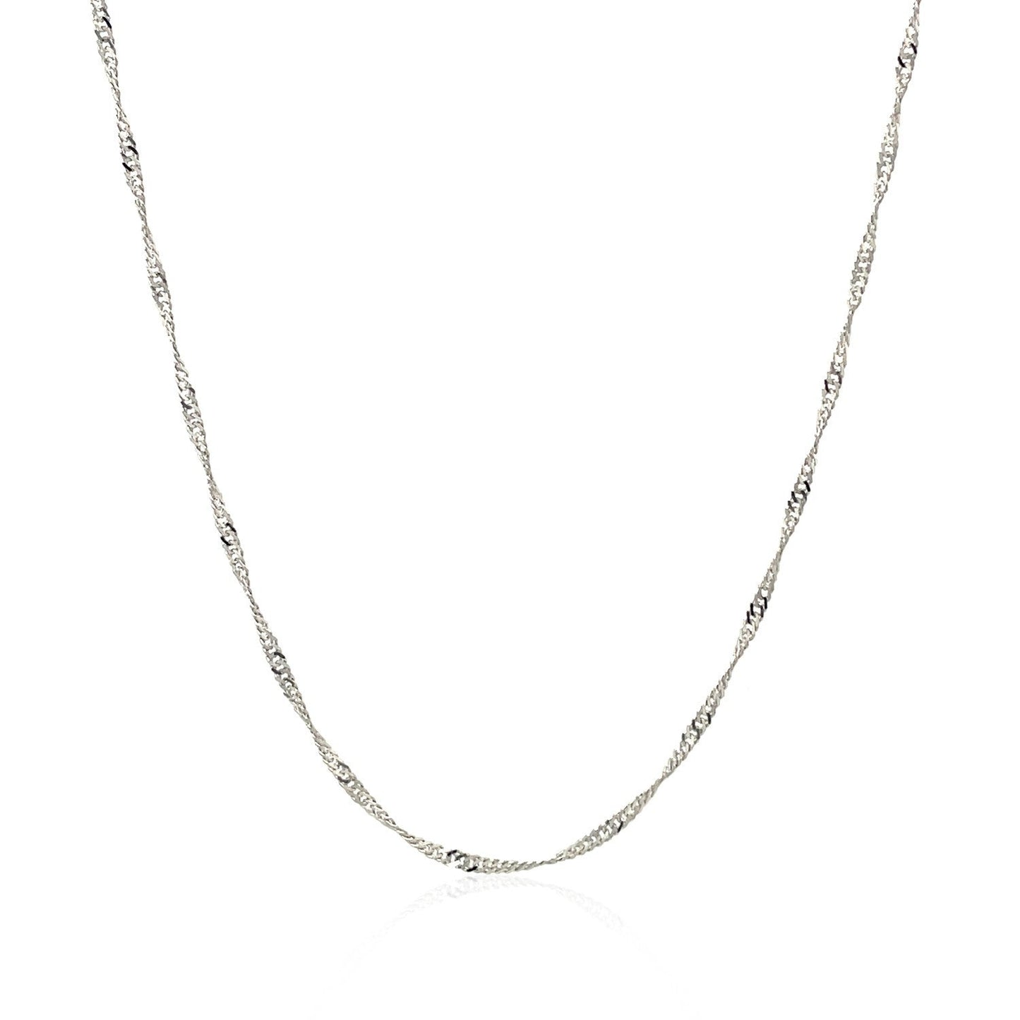 14k सफ़ेद सोना सिंगापुर चेन 1.5mm
