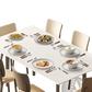18 Piece White Ceramic Dinnerware Set with Gold Rim