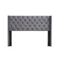 Velvet Button Tufted Upholstered Bed with Wings Design - Queen