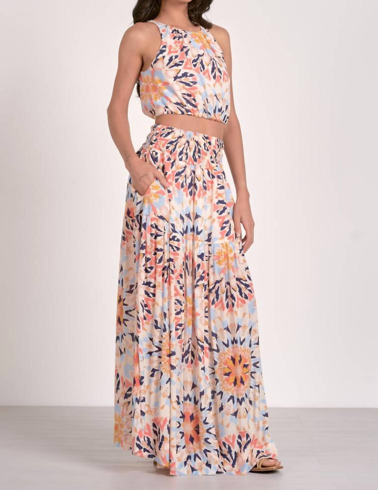 Elan - Smock Waist Maxi Skirt
