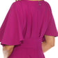 Joseph Ribkoff - Flutter Sleeves Wide Leg Jumpsuit