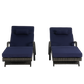 Outdoor Wicker Reclining Chair Set of 2 with Cushions