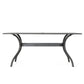 Enchantia Outdoor Rectangular Dining Table with Weave Tabletop and Flared Legs - Copper