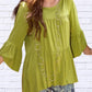 Calypso - Woven Gauged Trapeze Shirt Top