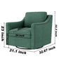 360 Degree Swivel Armchair Cotton Linen Fabric with Brass Nail Detailing