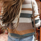 1 The Woman - Classic Round Neck Colorblock Knit Sweater