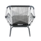 Set of 2 Woven Rattan Outdoor Club Chairs with Cushions