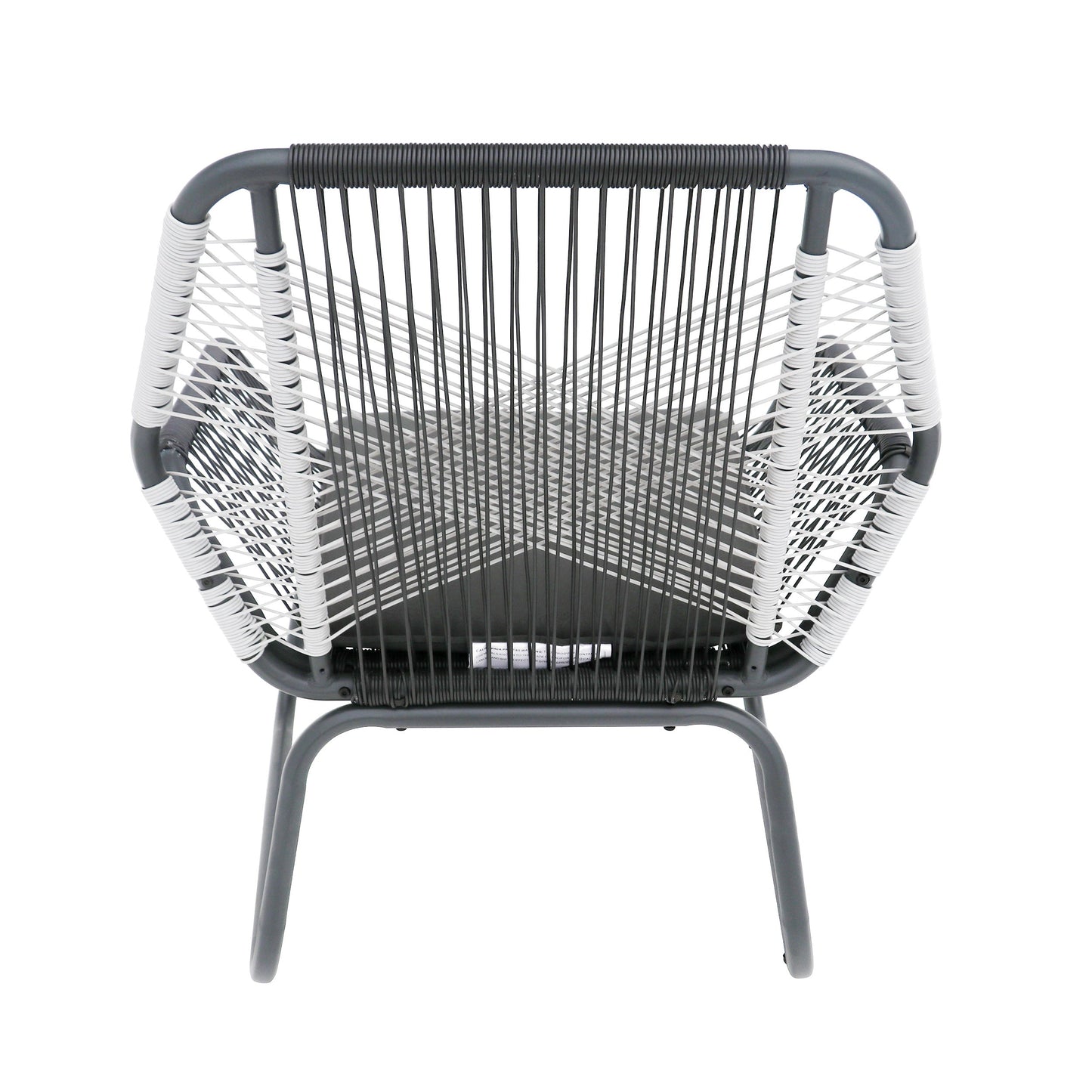 Set of 2 Woven Rattan Outdoor Club Chairs with Cushions