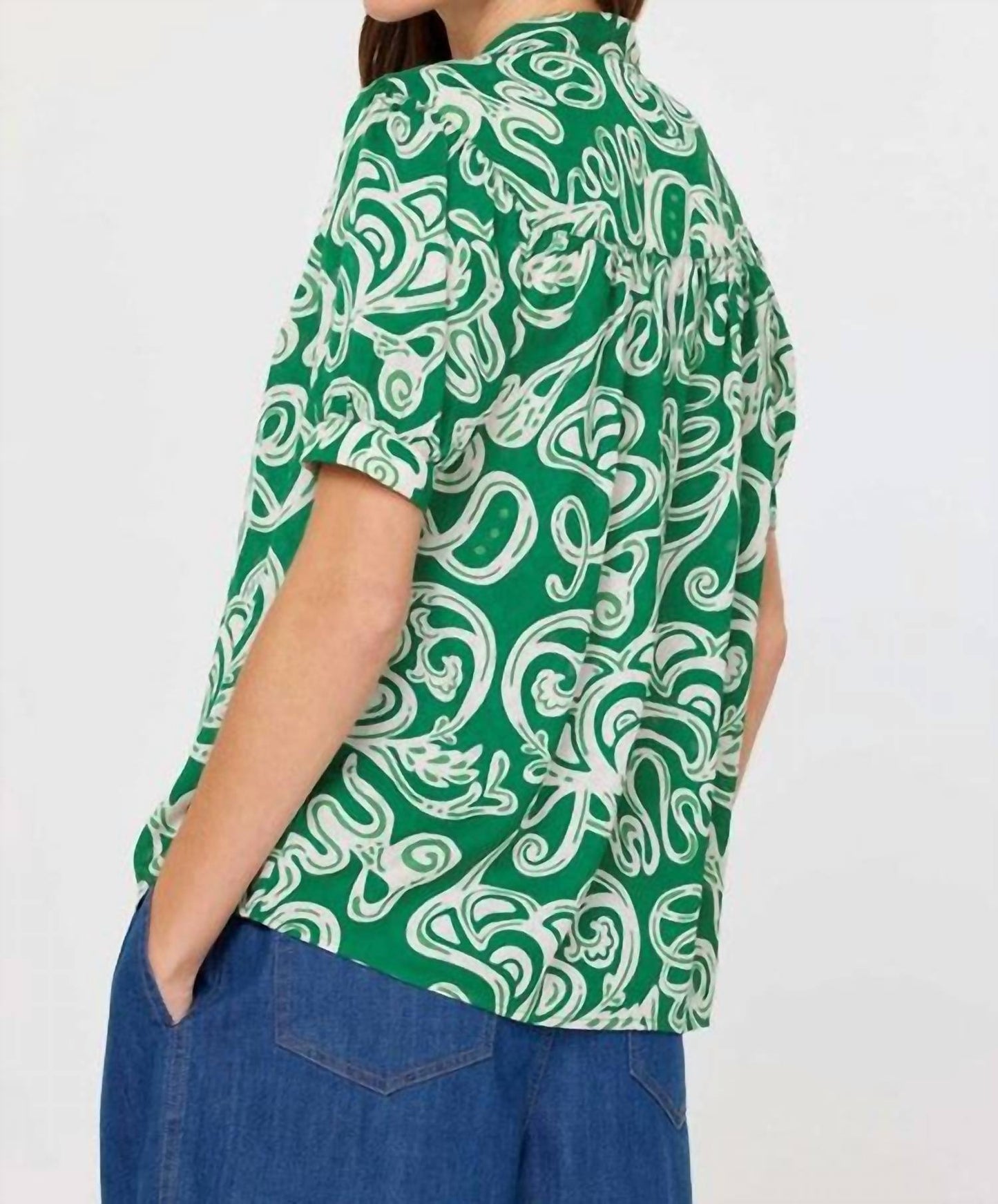Current Air - Abstract Printed V-neck Blouse