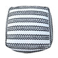 Lani Handcrafted Fabric Pouf - Durable Cotton Square in Natural / Black
