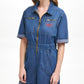 Tommy Jeans Womens Smocked Collared Romper