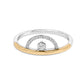 14K Yellow Gold Plated Sterling Silver 1/10 Cttw Diamond Arc Ring