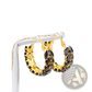 18k Gold Plated Black Marquise Zircon Hoop Earrings