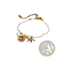 18k Gold Plated Pearl Shell and Starfish Charm Bracelet