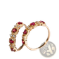 18k Gold Plated Pigeon Blood Ruby and Diamond Band Ring