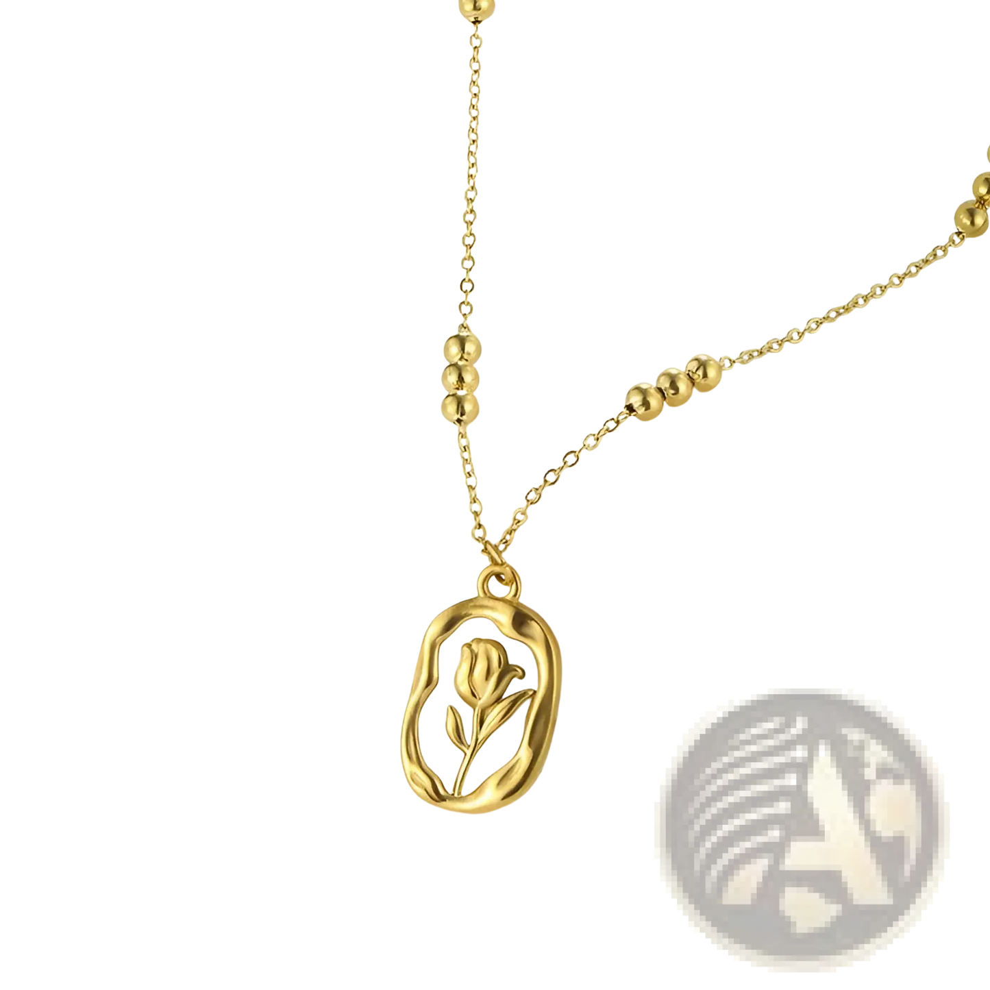 18k Gold Plated Stainless Steel Tulip Shell Pendant Necklace