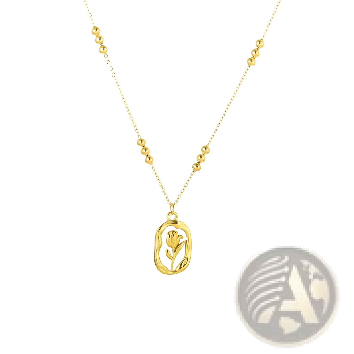 18k Gold Plated Stainless Steel Tulip Shell Pendant Necklace