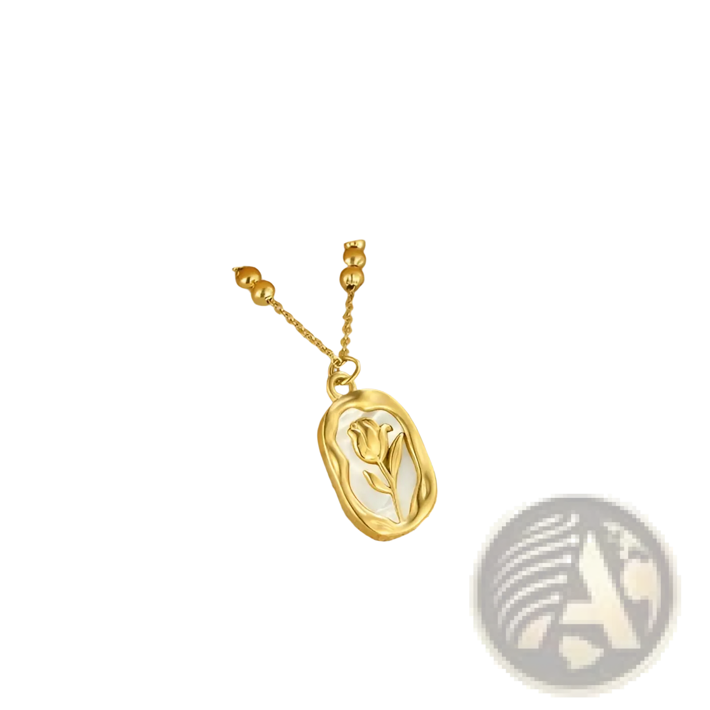 18k Gold Plated Stainless Steel Tulip Shell Pendant Necklace