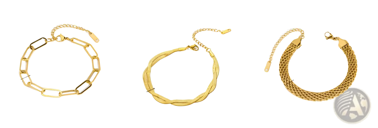 18k Gold Pvd Plated Stainless Steel Chain Link Bracelet