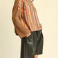 Gigio - Novelty Knit And Solid Knit Mixed Loose Top