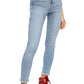 Free People High Waist Crop Denim Leggings Skinny Indigo Blue Size 29