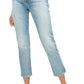 JEN7 Women's Whisker Wash Distressed Straight Leg Jeans Blue Size 26