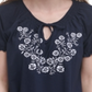 Tommy Hilfiger Women's Cotton Embroidered Peasant Top Blue Size X-Large