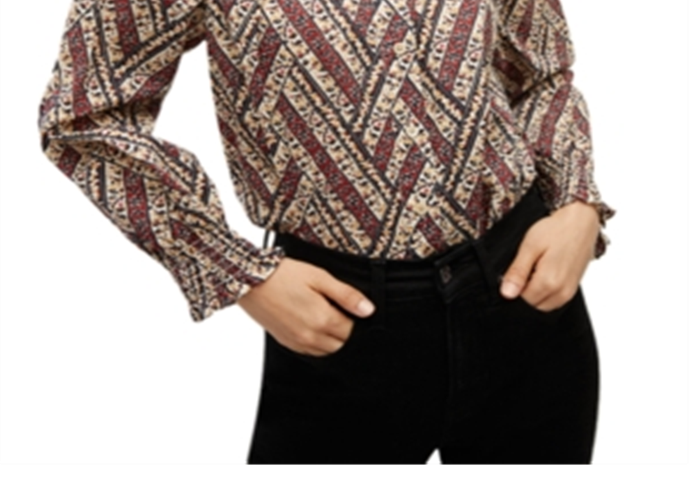 Veronica Beard Calisto High Neck Ruffled Top White