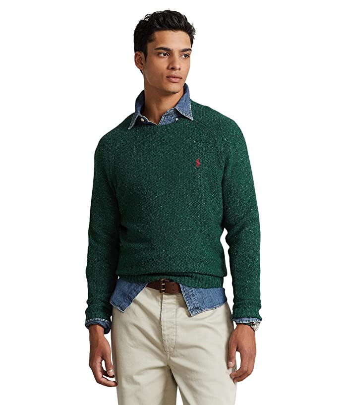 Ralph Lauren Men's Donegal Wool Blend Crewneck Sweater Green Size Small