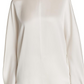 Women's Vince Split Back Silk Blouse, Size Large - Ivory
