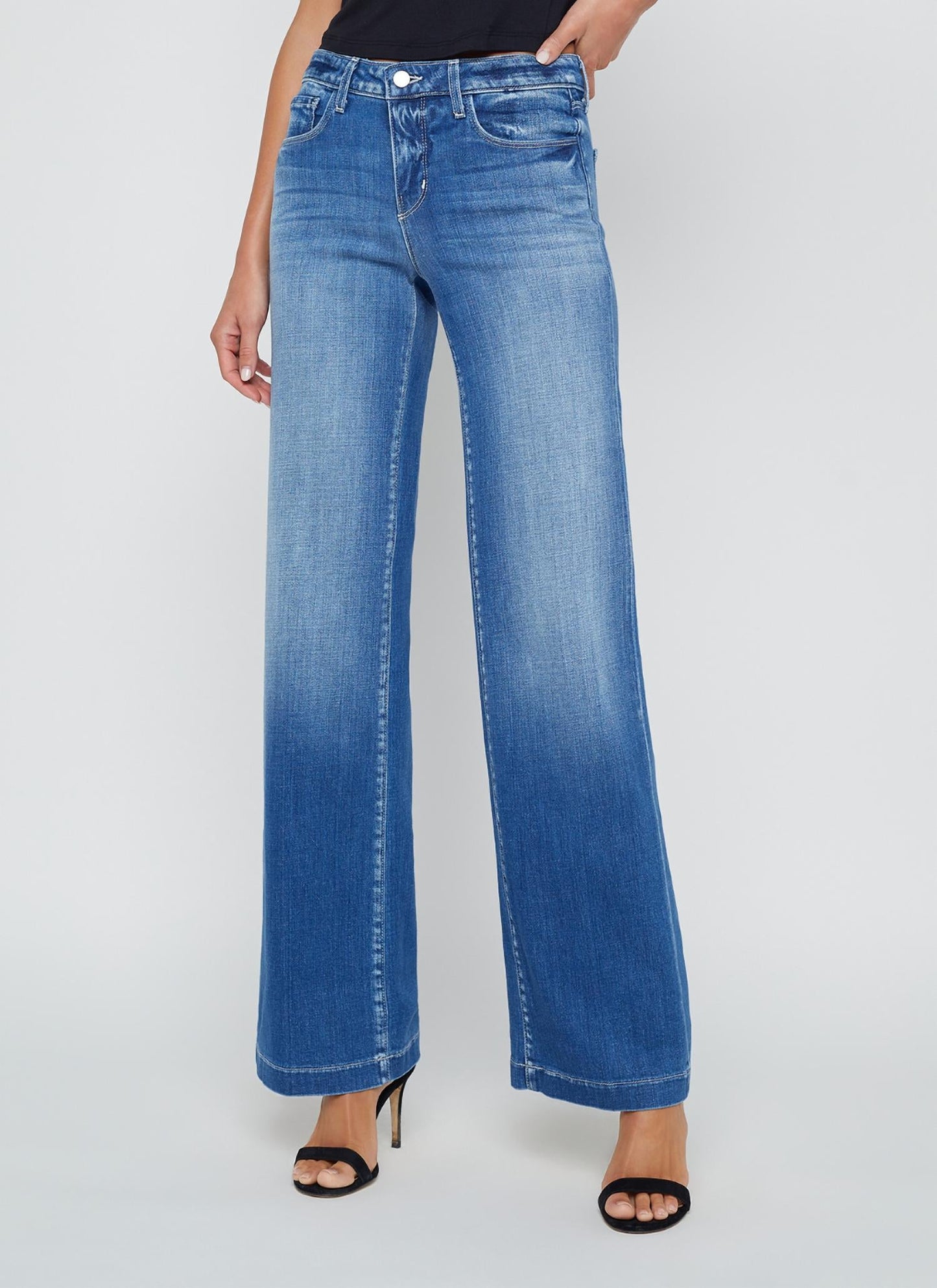 L'Agence - Joanne Lo W Rise Wide Leg Jeans