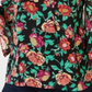 Thalia Sodi Women's Lace Up Printed Top Black Size Large