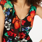 Thalia Sodi Women's Printed Ruffle Blouse Black Size Medium