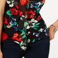 Thalia Sodi Women's Printed Ruffle Blouse Black Size Medium