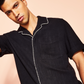 Royalty By Maluma Men's Contrast Trim Button-Front Shirt Black Size 2XL