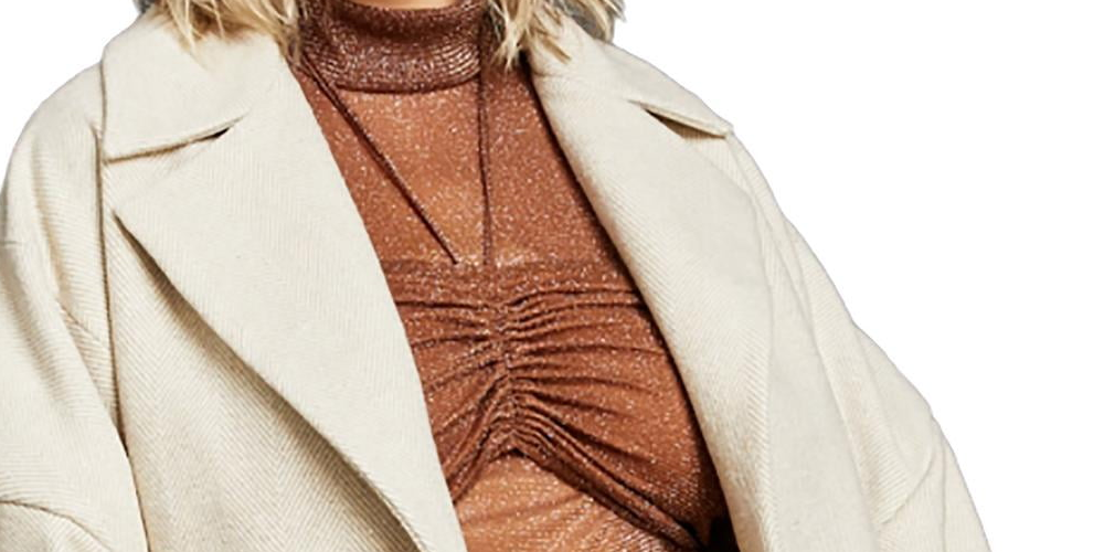 Royalty By Maluma Women's Herringbone Moto Jacket Brown Size X-Small